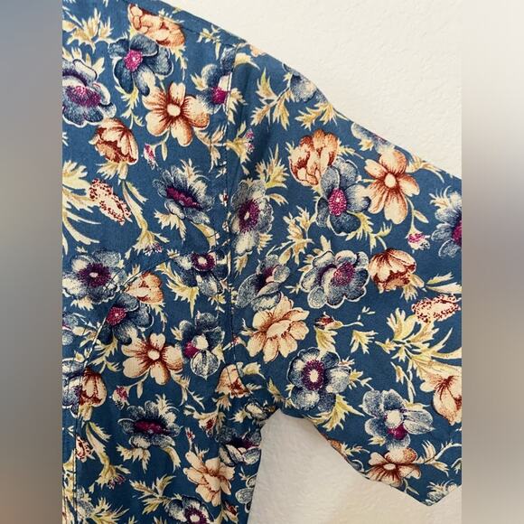 Vtg90’s V neck button front floral boho cottagecore coquette midi dress Sz S - Picture 7 of 12